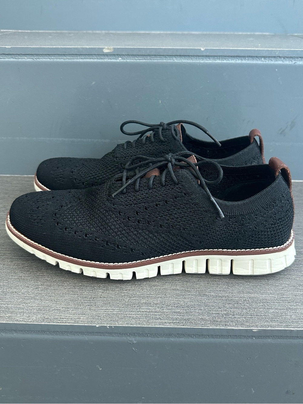 Cole Haan Grand OS Zerogrand Knit Lace-Up Lightweight Sneakers Black Men's 8